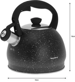 Fluitketel Inductie Gas Waterkoker 2.0 L ‘’Cosenza’’ Mat Zwart RVS -Kookpannen Verkoopwinkel 1108x1200 7