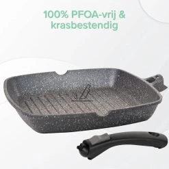 Coninx Grillpan 28CM - Steakpan - Afneembare Handgreep - PFAS-vrij - Grijs -Kookpannen Verkoopwinkel 1198x1200 13