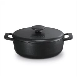 BRABANTIA THE DUTCH Gietijzeren Braadpan - Ø 28cm - MAT Zwart - Inductie