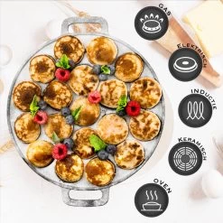 IRONO Poffertjespan Set - Incl. Doseerfles, Kwast En Vork - Poffertjespan Inductie En Electrisch - Poffertjesmaker 19 Poffertjes - Poffertjes Maken - Spuitfles - Cadeau Voor Mannen En Vrouwen -Kookpannen Verkoopwinkel 1198x1200 4