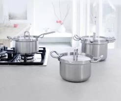 BK Q-linair Master RVS Pannenset - 5-delig - Veilig Afgietsysteem -Kookpannen Verkoopwinkel 1200x1008