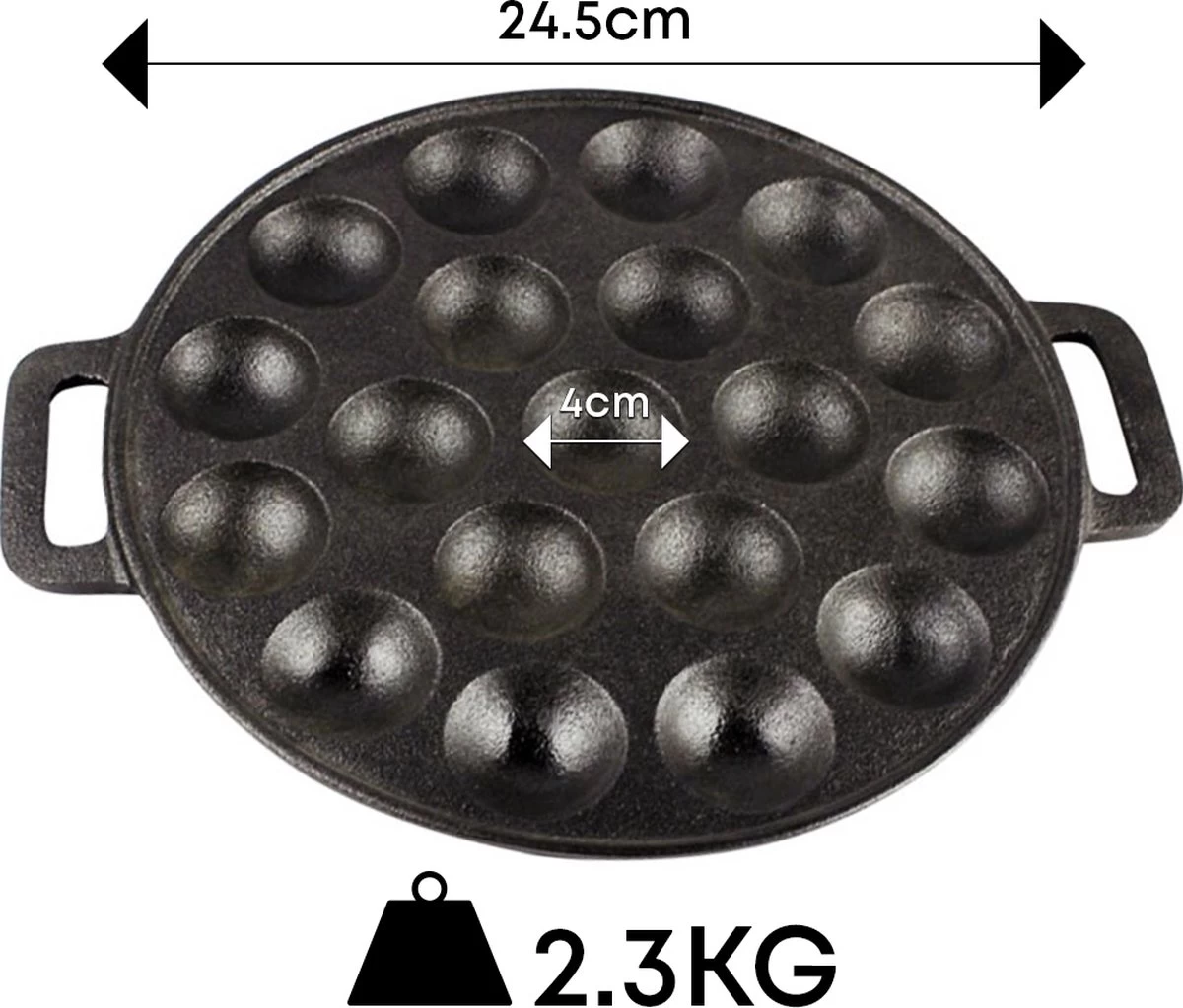 YUGN BLACK Poffertjespan Poffertjesmaker 6 Delige Set - 19 Poffertjes Incl Doseerfles Kwast Poffertjesvork Siliconen Ovenwanten - Platte Onderkant Poffertjespan Inductie Poffertjespan Elektrisch - Cadeau Tip 3 YUGN BLACK Poffertjespan Poffertjesmaker 6 Delige Set - 19 Poffertjes Incl Doseerfles Kwast Poffertjesvork Siliconen Ovenwanten - Platte Onderkant Poffertjespan Inductie Poffertjespan Elektrisch - Cadeau Tip - Afbeelding 3