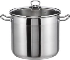 RVS Soeppan Met Glazen Deksel - 15 Liter - Vaatwasserbestendig