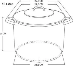 Haushalt Soeppan Met Glazen Deksel - 10 Liter- RVS -Kookpannen Verkoopwinkel 1200x1100