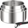 Tefal Ingenio Preference - Pannenset - Steelpannen Ø16cm + Ø18cm + Ø20cm + Handgreep