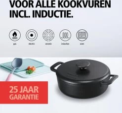 BRABANTIA THE DUTCH Gietijzeren Braadpan - Ø 28cm - MAT Zwart - Inductie -Kookpannen Verkoopwinkel 1200x1107