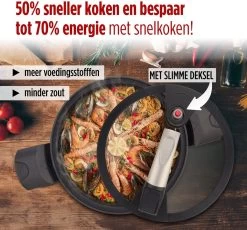 Rosmarino - Snelkookpan Met Glazen Deksel - Zwart - Ø24cm - 5 Liter - 100% PFAS & PFOA Vrij - Aluminium - Pressure Cooker - Non-stick Minerale Coating - Ergonomische Handgrepen - Geschikt Voor Alle Warmtebronnen -Kookpannen Verkoopwinkel 1200x1115