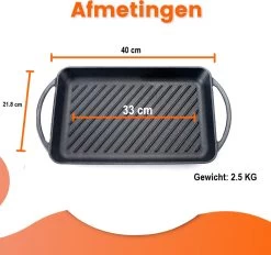 Kicinn Grillplaat - Gietijzer - Geëmailleerd - Incl. Accessoires - Ø 33 X 21.8 Cm (LxB) -Kookpannen Verkoopwinkel 1200x1127 4
