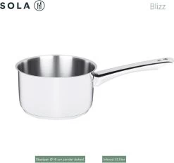 Sola Pannenset Blizz - 4 Delig - Ø Cm - Zilver - RVS - Sandwichbodem 23 Sola Pannenset Blizz - 4 Delig - Ø Cm - Zilver - RVS - Sandwichbodem -Kookpannen Verkoopwinkel 1200x1129
