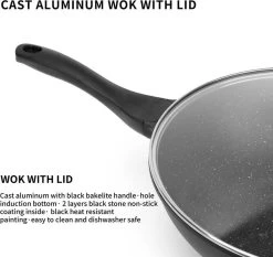 Swiss Pro+ Wokpan - Met Glazen Deksel - 28cm - Zwart -Kookpannen Verkoopwinkel 1200x1133