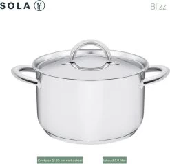 Sola Pannenset Blizz - 4 Delig - Ø Cm - Zilver - RVS - Sandwichbodem 21 Sola Pannenset Blizz - 4 Delig - Ø Cm - Zilver - RVS - Sandwichbodem -Kookpannen Verkoopwinkel 1200x1160