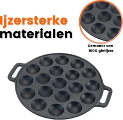 Poffertjespan - Gietijzer - Ø 24 Cm - Poffertjesmaker - 19 Poffertjes - Poffertjespan Inductie -Kookpannen Verkoopwinkel 1200x1177