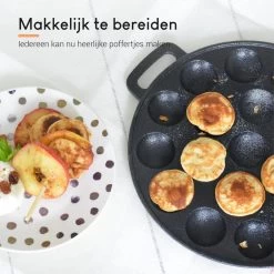 Ocina Poffertjespan – Combo Pack – 19 Poffertjes – Poffertjesmaker – Poffertjespan Inductie – Poffertjespan Electrisch – Gietijzeren Pan - Inclusief Doseerfles, Handvaten, 6x Poffertjesvorken En Invetkwast – Gratis Receptenboek -Kookpannen Verkoopwinkel 1200x1198 8