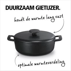 BRABANTIA THE DUTCH Gietijzeren Braadpan - Ø 28cm - MAT Zwart - Inductie -Kookpannen Verkoopwinkel 1200x1200 2