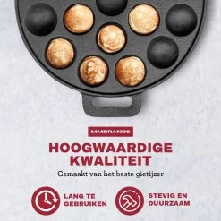 MM Brands Poffertjespan - Poffertjesmaker - Inductie / Oven / BBQ - Inclusief Handvat, Borstel En Vorken -Kookpannen Verkoopwinkel 1200x1200 309