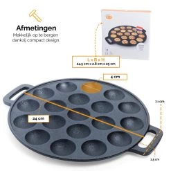 CuisiNoon® Poffertjespan Premium - Complete Poffertjesmaker Set - Inclusief Bakboek -Kookpannen Verkoopwinkel 1200x1200 322