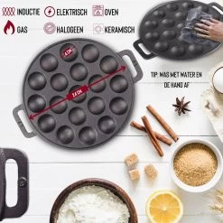 Rednas Poffertjespan Pakket - Incl. Luxe Giftbox - Incl.Bakkwast/Vork/Doseerfles - RVS/Gietijzer -Kookpannen Verkoopwinkel 1200x1200 326