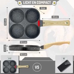 W&Z® Pannenkoekenpan Inductie - Pancake Pan - Omeletpan - Omeletmaker -Eierpan- Anti Aanbak - 4 Vakjes 11 W&Z® Pannenkoekenpan Inductie - Pancake Pan - Omeletpan - Omeletmaker -Eierpan- Anti Aanbak - 4 Vakjes -Kookpannen Verkoopwinkel 1200x1200 394