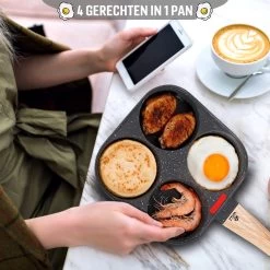 W&Z® Pannenkoekenpan Inductie - Pancake Pan - Omeletpan - Omeletmaker -Eierpan- Anti Aanbak - 4 Vakjes 13 W&Z® Pannenkoekenpan Inductie - Pancake Pan - Omeletpan - Omeletmaker -Eierpan- Anti Aanbak - 4 Vakjes -Kookpannen Verkoopwinkel 1200x1200 396