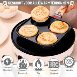 W&Z® Pannenkoekenpan Inductie - Pancake Pan - Omeletpan - Omeletmaker -Eierpan- Anti Aanbak - 4 Vakjes 14 W&Z® Pannenkoekenpan Inductie - Pancake Pan - Omeletpan - Omeletmaker -Eierpan- Anti Aanbak - 4 Vakjes -Kookpannen Verkoopwinkel 1200x1200 397
