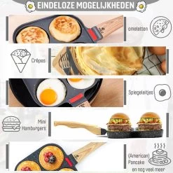 W&Z® Pannenkoekenpan Inductie - Pancake Pan - Omeletpan - Omeletmaker -Eierpan- Anti Aanbak - 4 Vakjes 16 W&Z® Pannenkoekenpan Inductie - Pancake Pan - Omeletpan - Omeletmaker -Eierpan- Anti Aanbak - 4 Vakjes -Kookpannen Verkoopwinkel 1200x1200 398