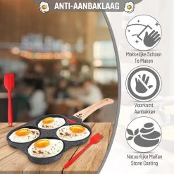 W&Z® Pannenkoekenpan Inductie - Pancake Pan - Omeletpan - Omeletmaker -Eierpan- Anti Aanbak - 4 Vakjes 17 W&Z® Pannenkoekenpan Inductie - Pancake Pan - Omeletpan - Omeletmaker -Eierpan- Anti Aanbak - 4 Vakjes -Kookpannen Verkoopwinkel 1200x1200 399