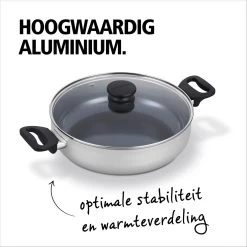 BRABANTIA INDU+ Hapjespan - Keramische Antiaanbaklaag - Met Deksel - Ø 28 Cm - Inductie - Pfas Vrij -Kookpannen Verkoopwinkel 1200x1200 459