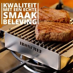 IRONCHEF Lavastenen Grill - Geschikt Voor Gasfornuis - Barbecue - BBQ - Grillplaat - Grilplaat - Bakplaat - Grillpan -Kookpannen Verkoopwinkel 1200x1200 488
