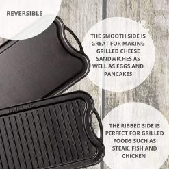 Nuovva Dubbelzijdig Gietijzeren Grillplaat - 50cm X 26cm -Kookpannen Verkoopwinkel 1200x1200 493