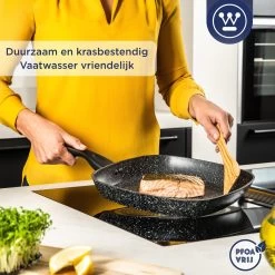 Westinghouse Grillpan - Ø 28 Cm - Zwart Marmer - Geschikt Voor Alle Warmtebronnen Inclusief Inductie - Steakpan Met Antiaanbaklaag- Aluminium -Kookpannen Verkoopwinkel 1200x1200 522