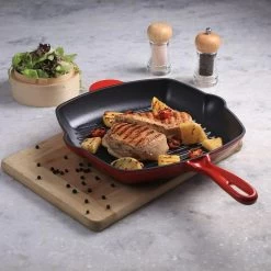 Cdealsz® Grillpan Gietijzer - Inductie - Rood - 28 Cm -Kookpannen Verkoopwinkel 1200x1200 554