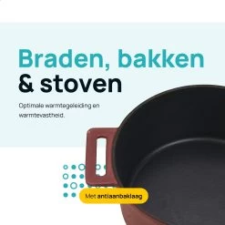 MOA Gietijzeren Braadpan - Inhoud 4,75 Liter - 26CM - Rond - Alle Warmtebronnen - Ook Voor Inductie - Gewicht 5,8 Kg - Bordeaux Rood - MC26BR -Kookpannen Verkoopwinkel 1200x1200 569