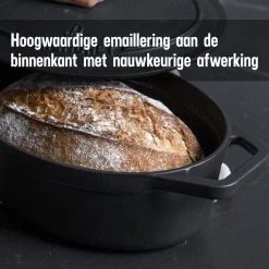 Gietijzeren Braadpan - Sudderpan Zwart Van Daumonet - Ovaal - Ø 29 Cm - 3 Liter - 100% PFAS & PFOA Vrij - Emaille - Geschikt Voor Alle Warmtebronnen - Elektrisch - Gas - Halogeen - Inductie - Keramisch - Vaatwasserbestendig -Kookpannen Verkoopwinkel 1200x1200 604