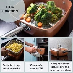 Nuovva Koperen Frituurpan, Met Diepe Zijkanten & Deksel -Kookpannen Verkoopwinkel 1200x1200 708