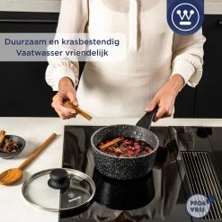 Westinghouse Steelpan Inductie - Ø 18 Cm - Zwart Marmer - Met Deksel - Sauspan -Kookpannen Verkoopwinkel 1200x1200 749