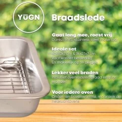 YUGN COMBI Set Braadslede Ovenschaal Combi Braadslee Oven Set - 2x Braadslede Met Rooster Voor Ovengerechten - 36x27x7CM En 40x30x7CM En Inclusief Bakkwast - Cadeau- Cadeautip -Kookpannen Verkoopwinkel 1200x1200 779