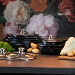 Herenthal Inductie Pannenset - Luxe 10-delige Koekenpanset - Voor Alle Warmtebronnen - Met Glazen Deksels En Koudgrepen - Zwart -Kookpannen Verkoopwinkel 1200x1200 79