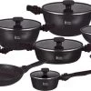 Royal Swiss® Pannenset - 33 Delig - Keramisch - Inductie - Afneembare Handgrepen - Geschikt Voor Oven - Zwart