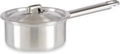 Steelpan/sauspan/juspan Zilverkleurig 26 X 14 X 8 Cm Van 0.6 Liter Aluminium - Met Handige Deksel - Kookpannen