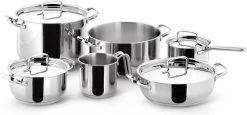 Lagostina Sfisiosa Acciaio SFIZIOSA ACCIAIO 10-delig (hoge Kookpan 22 Cm + Kookpan 18/22 Cm + Hapjespan 24 Cm + Steelpan 14 Cm + Melkpot 12 Cm + Deksels 14/18/22/24 Cm)
