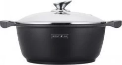 Royalty Line - Marble Soep/braadpan - Met Glazen Deksel Zwart - 24 CM. RL-BS24ML -Kookpannen Verkoopwinkel 1200x644