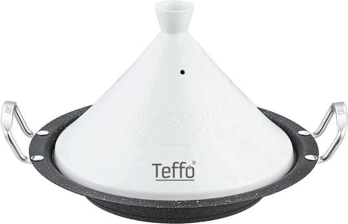 Teffo Tajine 30cm Wit - Zwart 1 Teffo Tajine 30cm Wit - Zwart