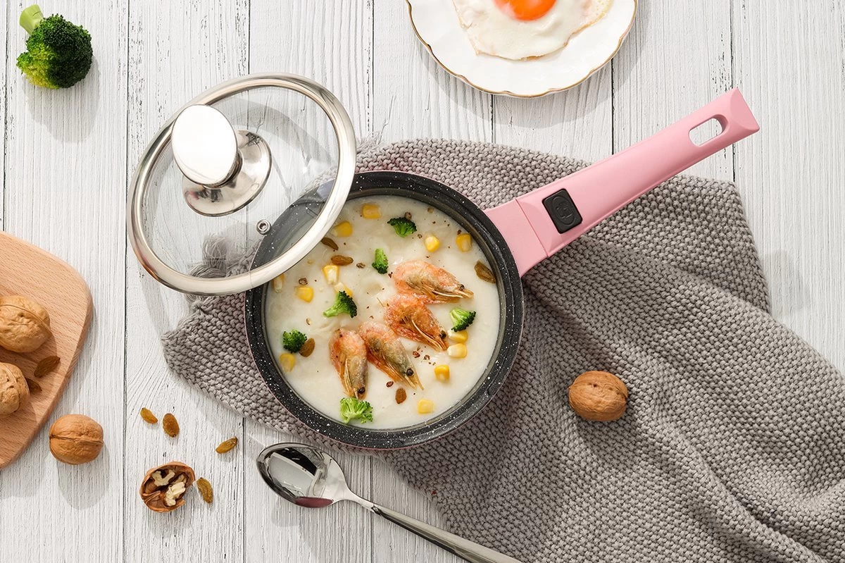 Royalty Line Inductie Pannenset - Luxe 14-delige Pannenset Marmeren Coating - Pannen Met Afneembare Handvaten - Oven-Ready - PFAS-Vrij - Voor Alle Warmtebronnen - Afneembare Koudgrepen - Antiaanbaklaag - Koekenpan Met Glazen Deksels - Roze 11 Royalty Line Inductie Pannenset - Luxe 14-delige Pannenset Marmeren Coating - Pannen Met Afneembare Handvaten - Oven-Ready - PFAS-Vrij - Voor Alle Warmtebronnen - Afneembare Koudgrepen - Antiaanbaklaag - Koekenpan Met Glazen Deksels - Roze - Afbeelding 11