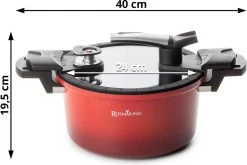 Rosmarino - Snelkookpan Met Glazen Deksel - Zwart - Ø24cm - 5 Liter - 100% PFAS & PFOA Vrij - Aluminium - Pressure Cooker - Non-stick Minerale Coating - Ergonomische Handgrepen - Geschikt Voor Alle Warmtebronnen -Kookpannen Verkoopwinkel 1200x800 101