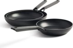 KitchenAid Classic Aluminium Koekenpannenset 3-delig ø20+24+28cm - Zwart - Inductie