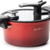 Rosmarino - Snelkookpan Met Glazen Deksel - Zwart - Ø24cm - 5 Liter - 100% PFAS & PFOA Vrij - Aluminium - Pressure Cooker - Non-stick Minerale Coating - Ergonomische Handgrepen - Geschikt Voor Alle Warmtebronnen