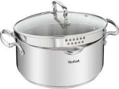 Tefal Duetto+ Pannenset -10 Delig- 5 Pannen - Kookpannenset - Zilver - Afdruipdeksels -Kookpannen Verkoopwinkel 1200x893