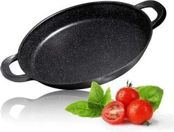CUILINA Paella Pan 40 Cm– Duitse GREBLON Antiaanbaklaag Marmer Coating - Voor Inductie En Alle Warmtebronnen - Met Afneembare Siliconen Handvatten. -Kookpannen Verkoopwinkel 1200x915 4
