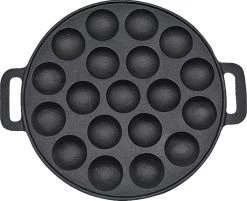 Kicinn Poffertjespan - Poffertjesmaker - Poffertjespan Inductie - Ø 24 Cm - 19 Poffertjes - Inclusief Handvaten