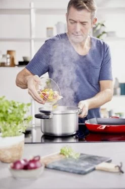 BK Flow Cool Pannenset - 4-delig – RVS Deksels - Veilig Afgietsysteem - Geschikt Voor Alle Warmtebronnen -Kookpannen Verkoopwinkel 799x1200